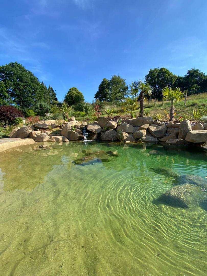 Bassin avec plage et balnéo naturelle - 9m x 5m